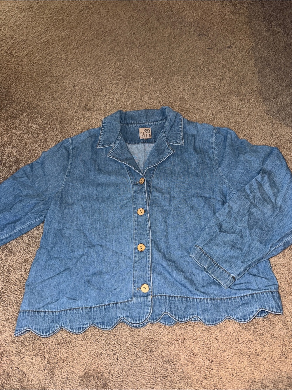 F.L. Malik Light Blue Denim Button-Front Jacket